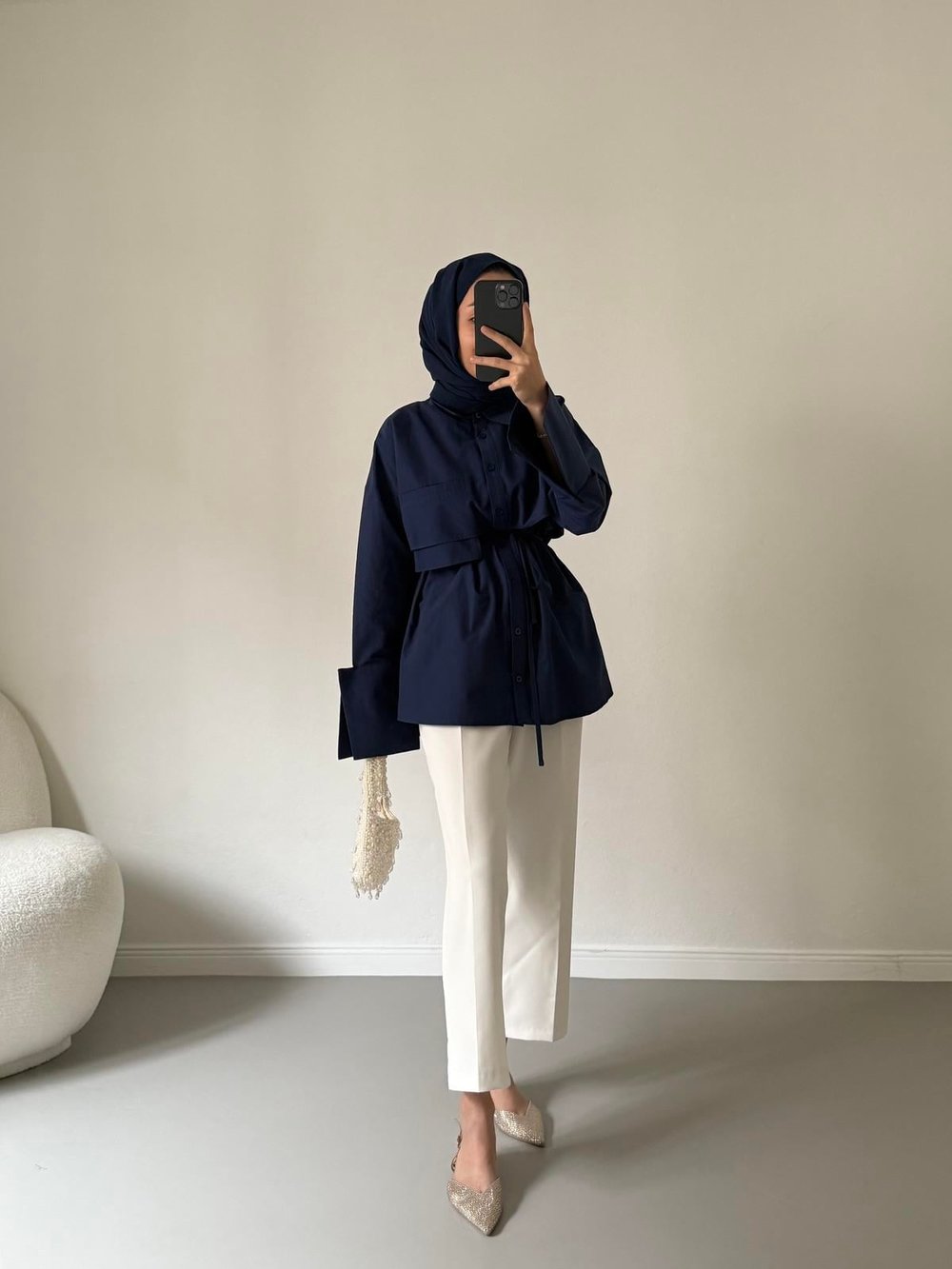 Lotus Poplin Gömlek - Lacivert