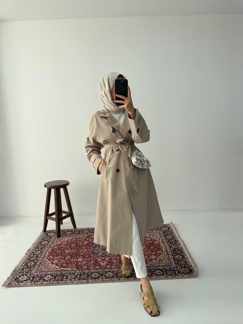 Premium Kalite Trençkot - Camel
