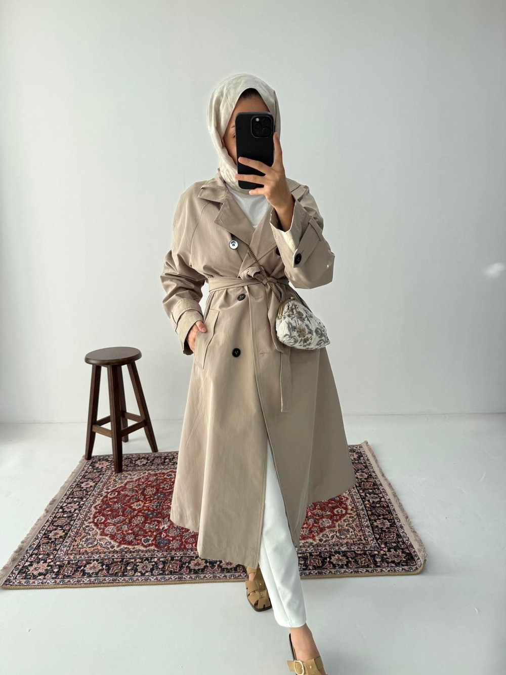 Premium Kalite Trençkot - Camel