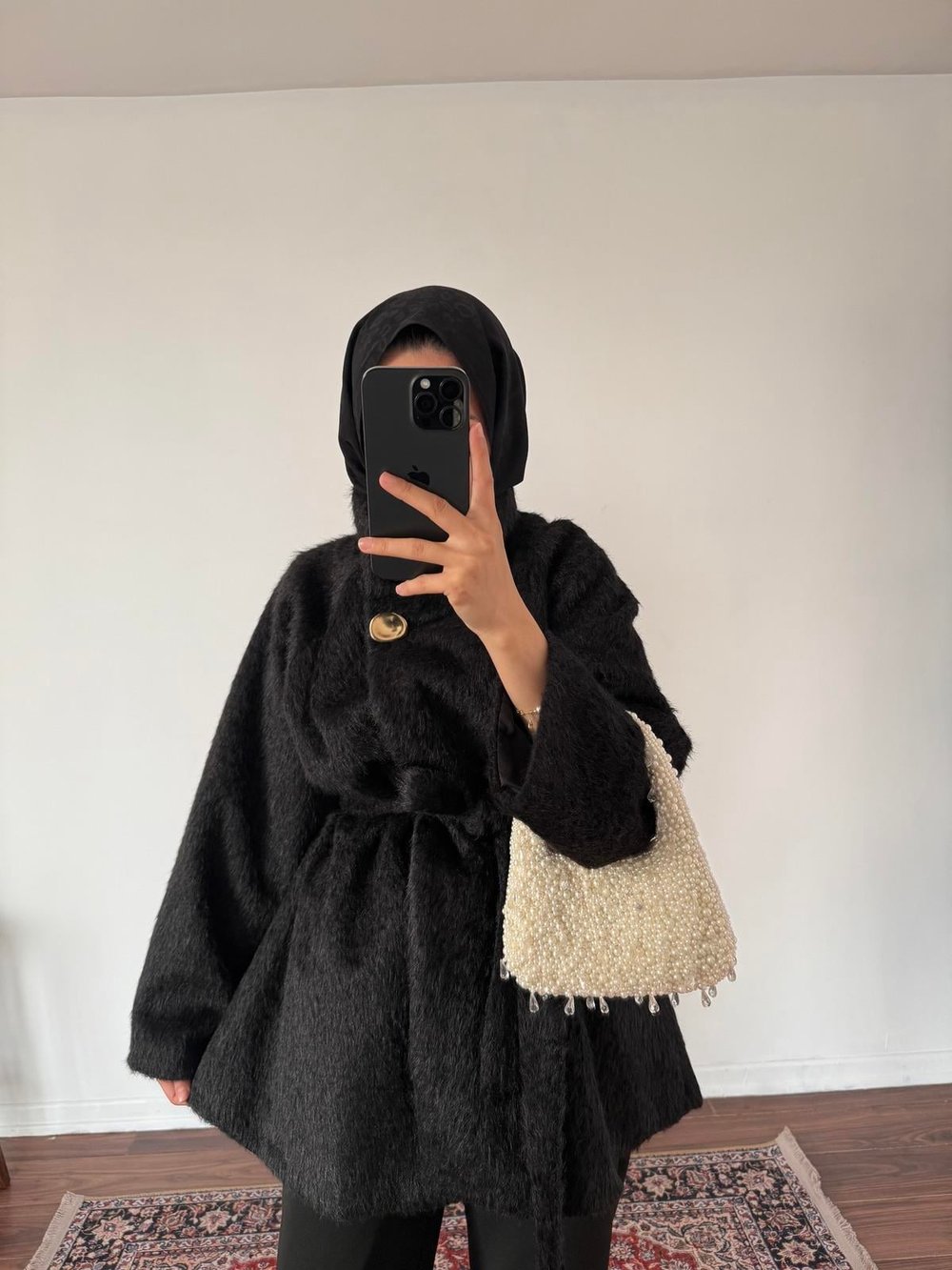 Premium Kaşe Kaban - Siyah