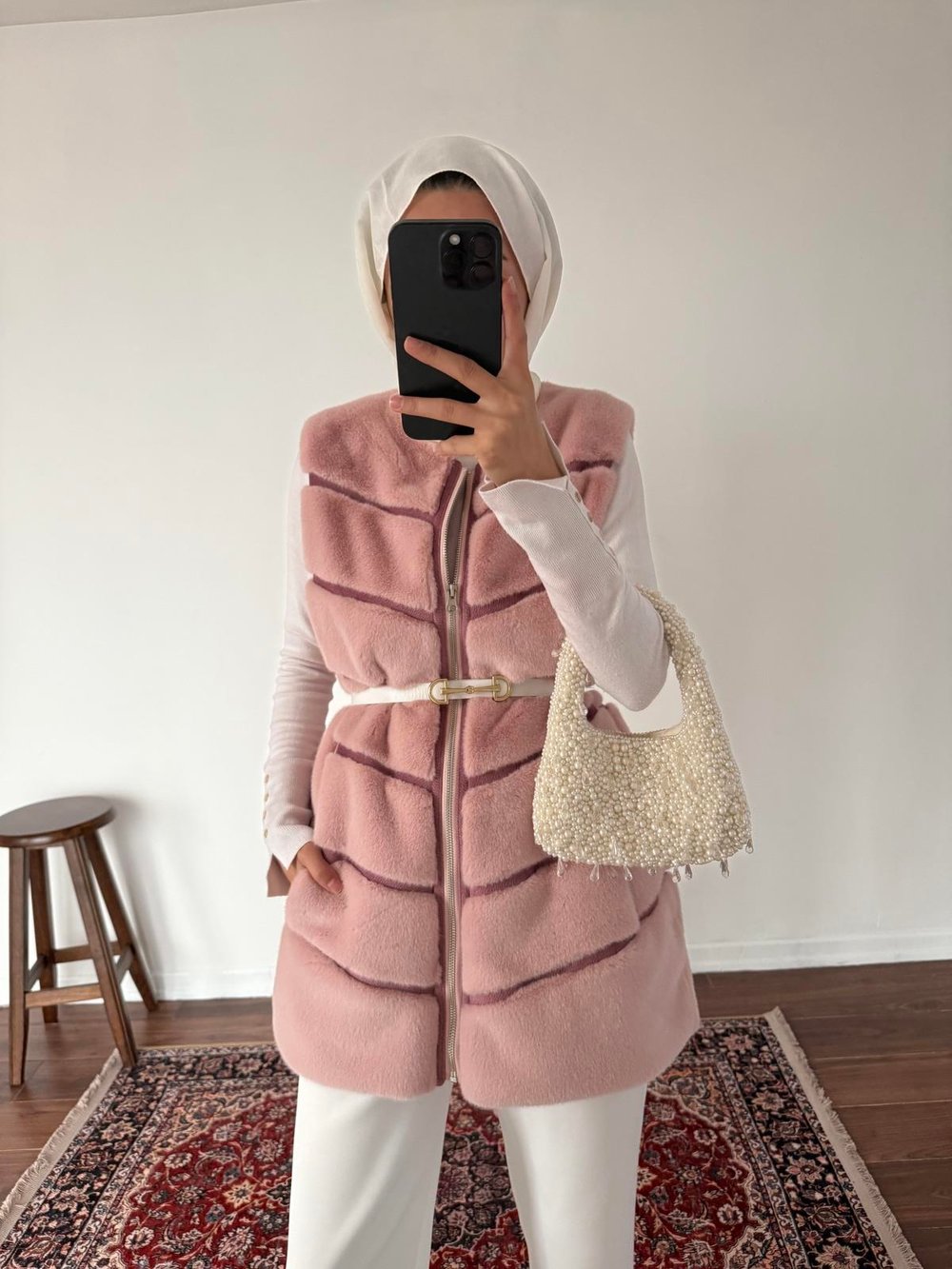 Premium Kürk Yelek - Pembe