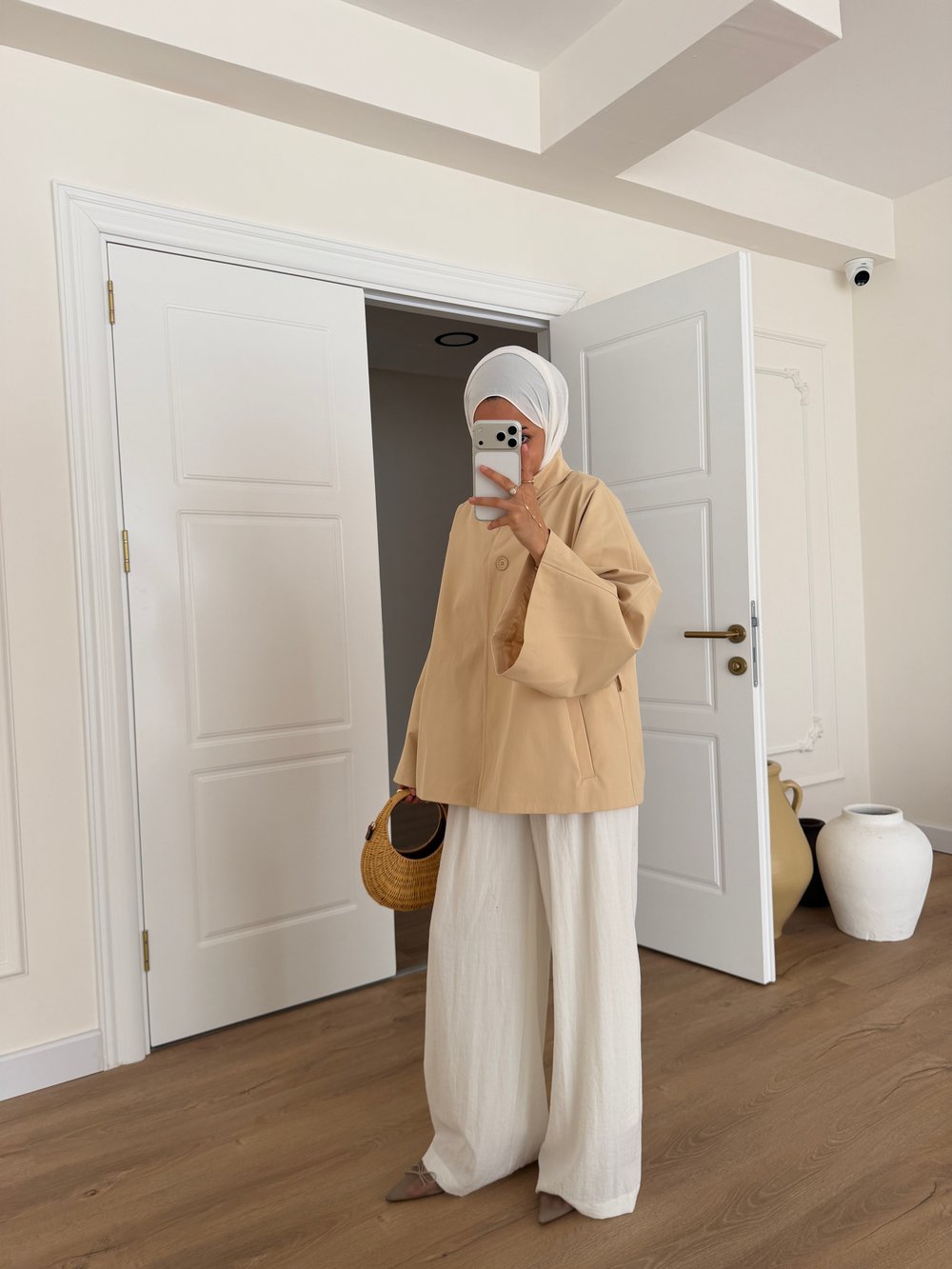 Premium Taş Kemerli Trençkot - Camel