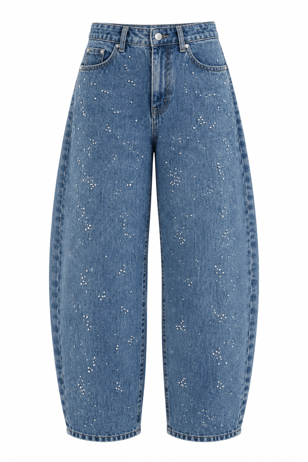 Taşlı Barrel Jean
