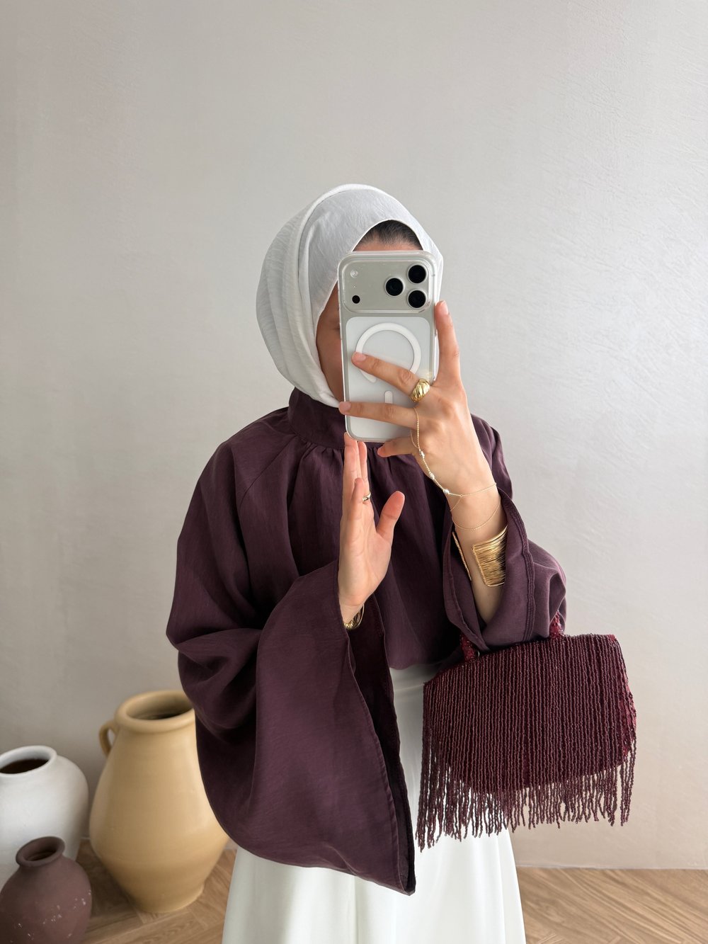 Tensel Efil Bluz - Bordo