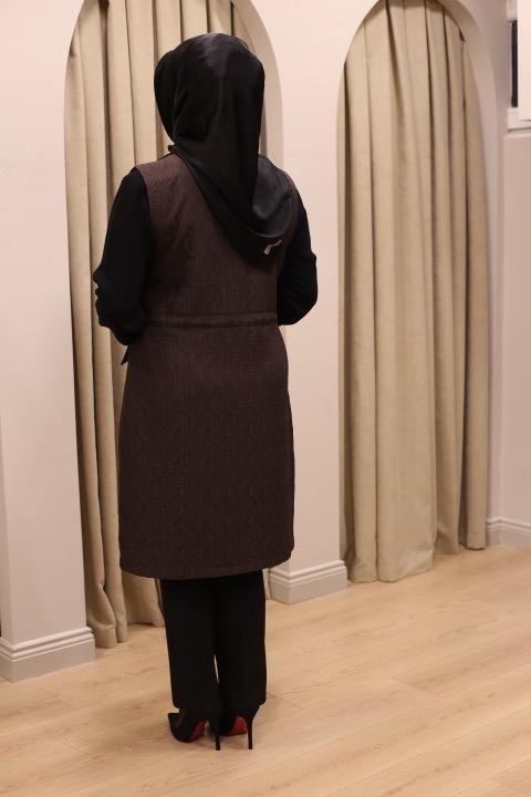 25530 KOD KAPİTONE YELEK KAHVE