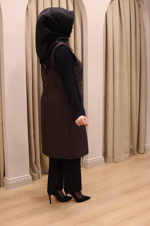 25530 KOD KAPİTONE YELEK KAHVE