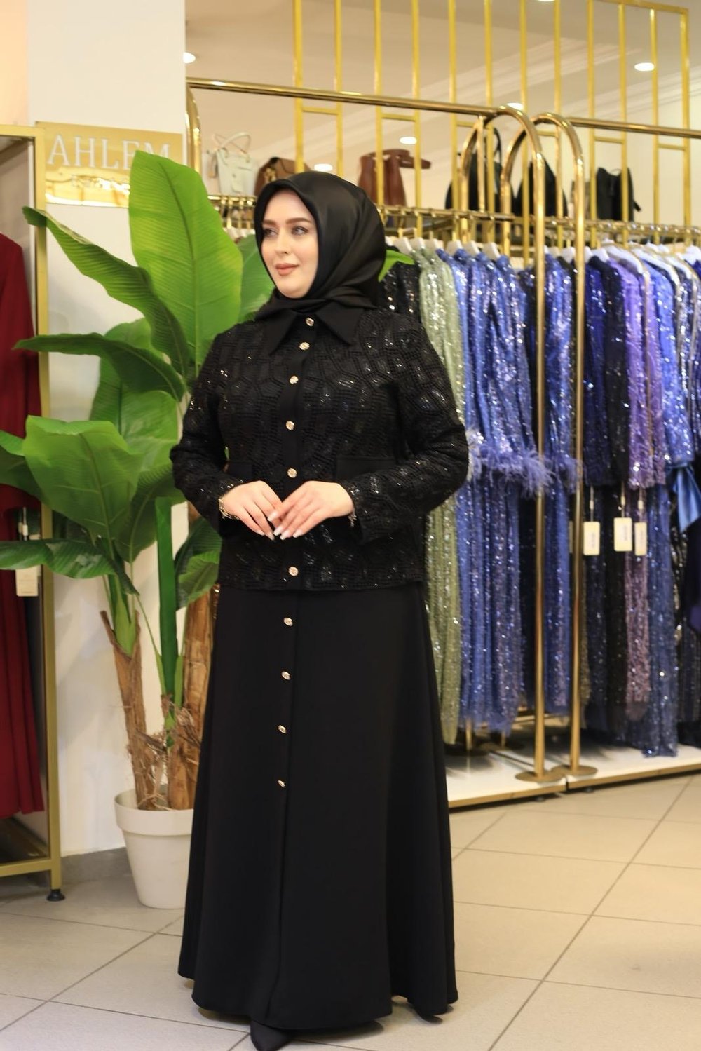 5026 KOD GÜPÜR CEKETLİ ETEKLİ TAKIM SİYAH