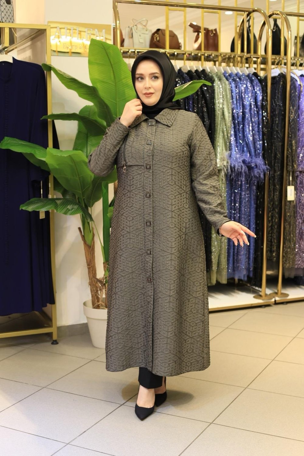 6133 KOD KABARTMA KUMAŞLI GİYÇIK ANTRASİT