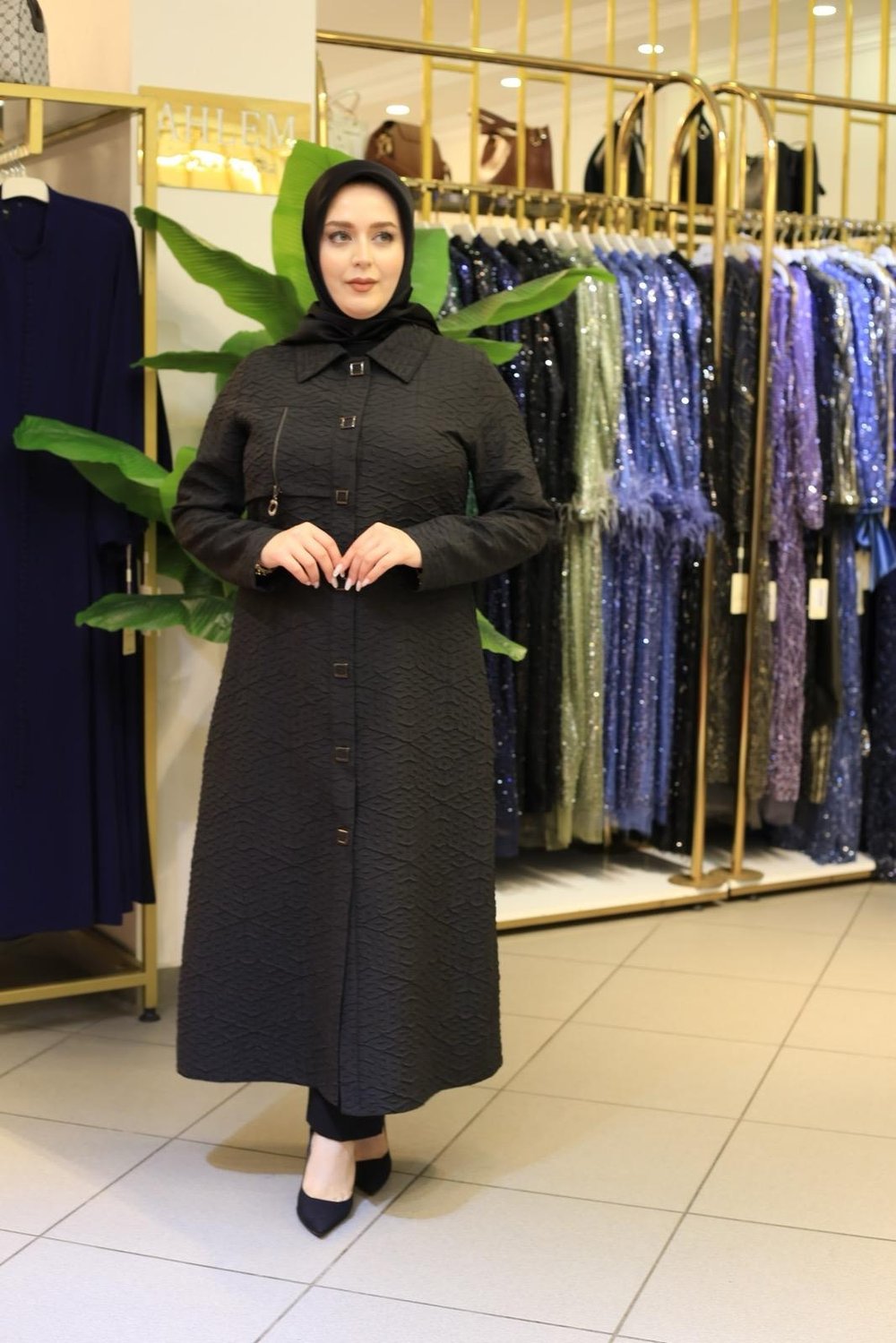 6133 KOD KABARTMA KUMAŞLI GİYÇIK SİYAH