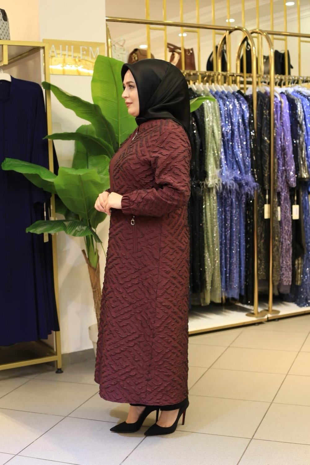 6134 KOD KABARTMALI GİYÇIK BORDO