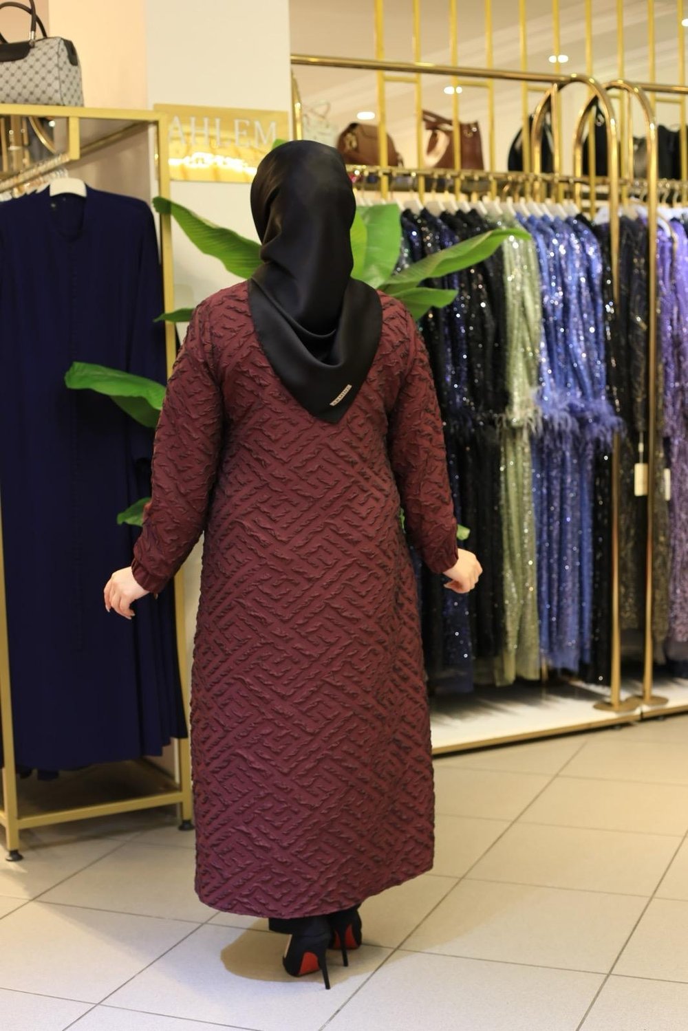 6134 KOD KABARTMALI GİYÇIK BORDO