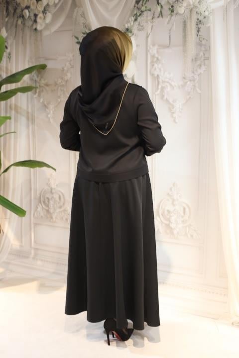 7113 KOD GÜPÜR DETAYLI CEKET SİYAH