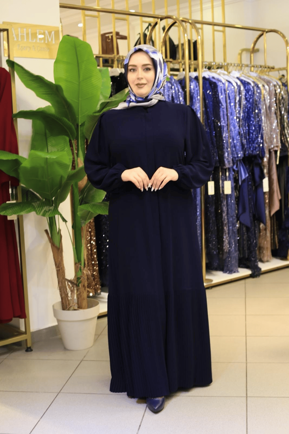 7631 KOD SIK PİLE FERACE LACİVERT