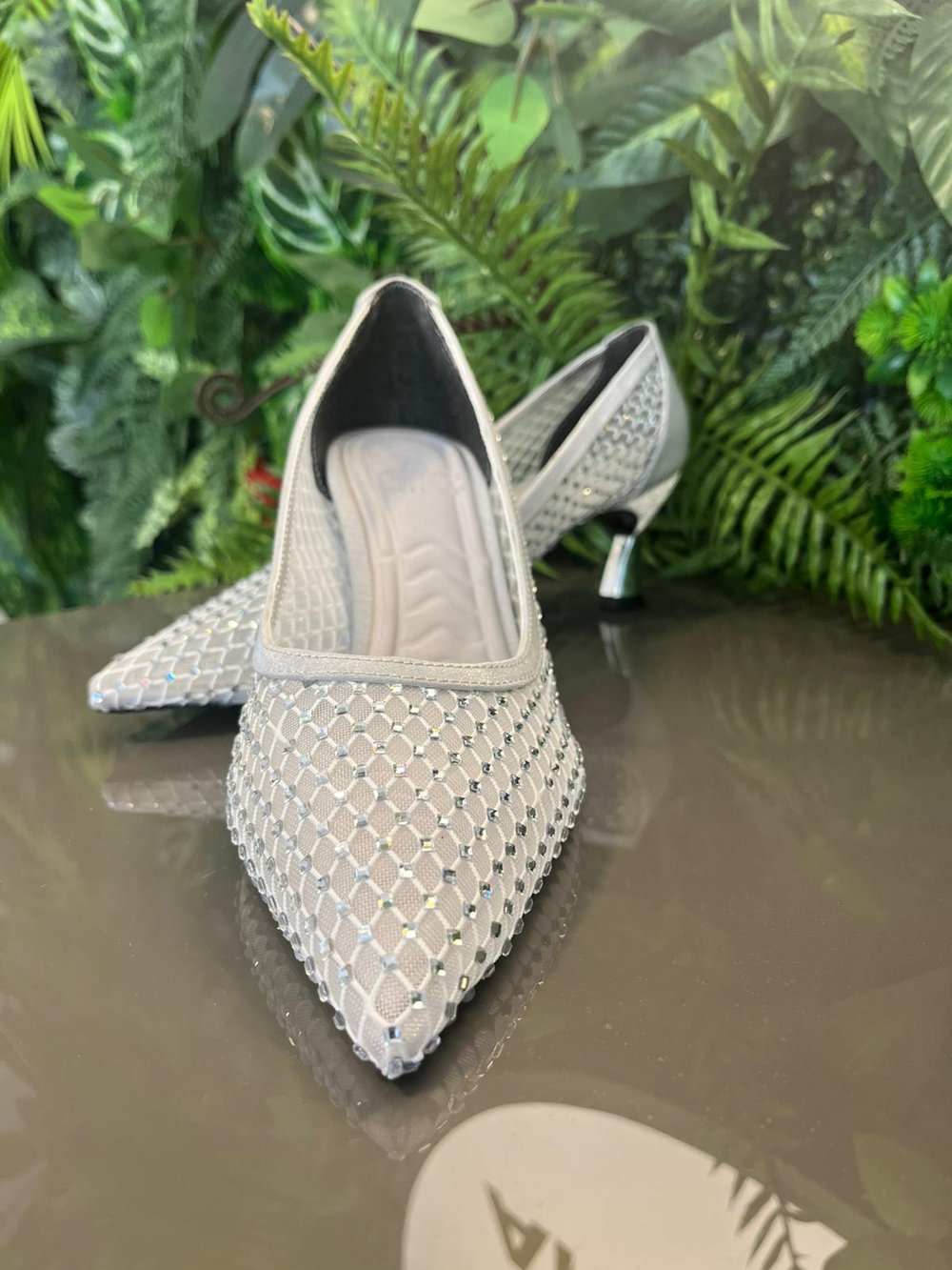 822 KOD KADIN KISA TOPUKLU ABİYE AYAKKABI GÜMÜŞ