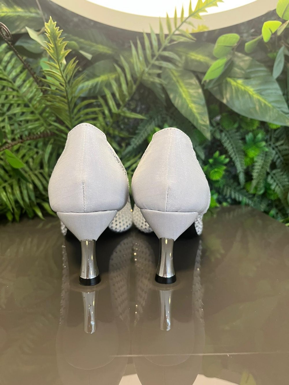 822 KOD KADIN KISA TOPUKLU ABİYE AYAKKABI GÜMÜŞ