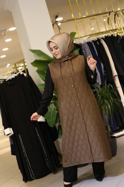 956 KOD KAPİTONE ÇITÇITLI YELEK CAMEL