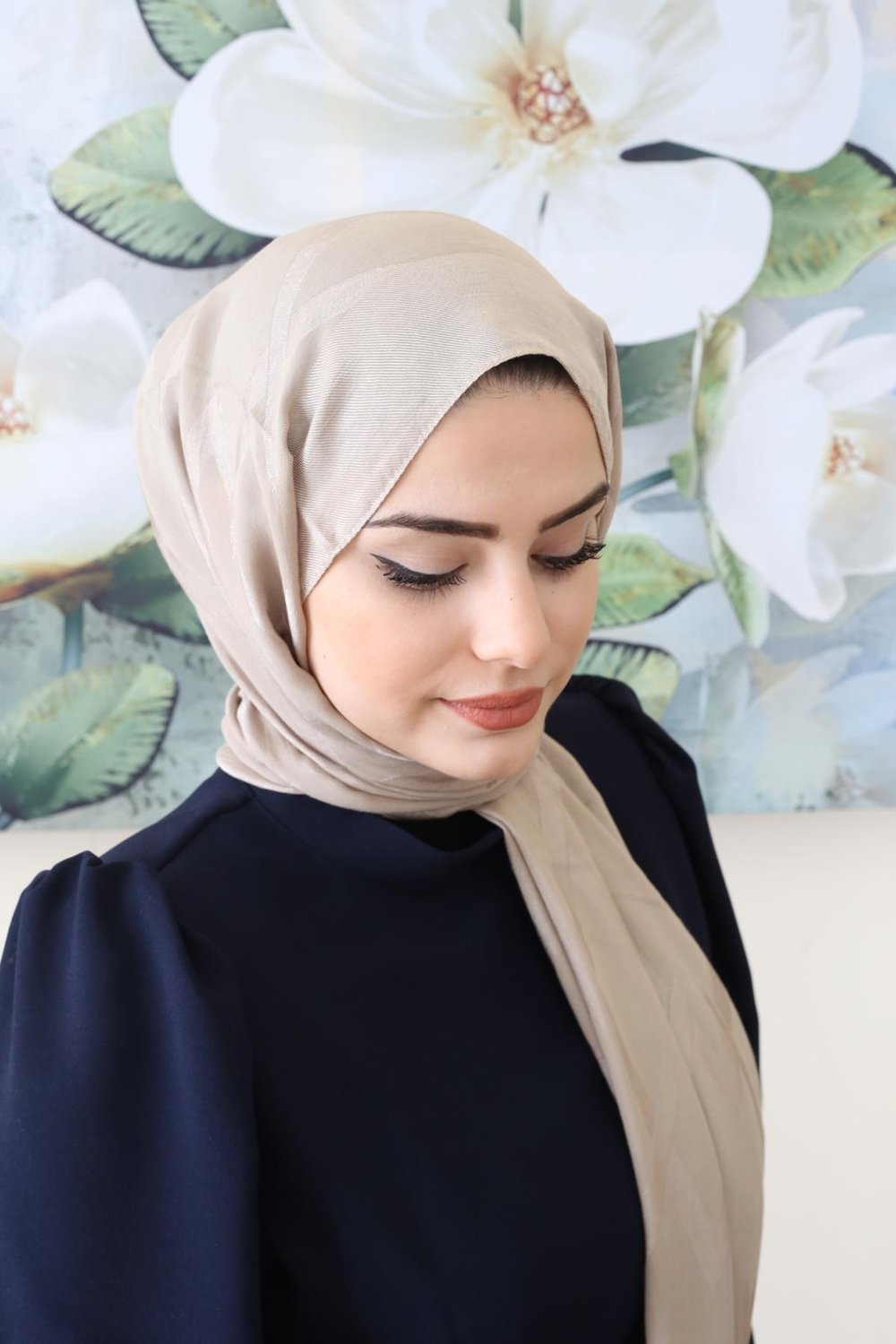 ARMİNE LYOCELL ZİKZAK DESEN ŞAL 1 VİZON