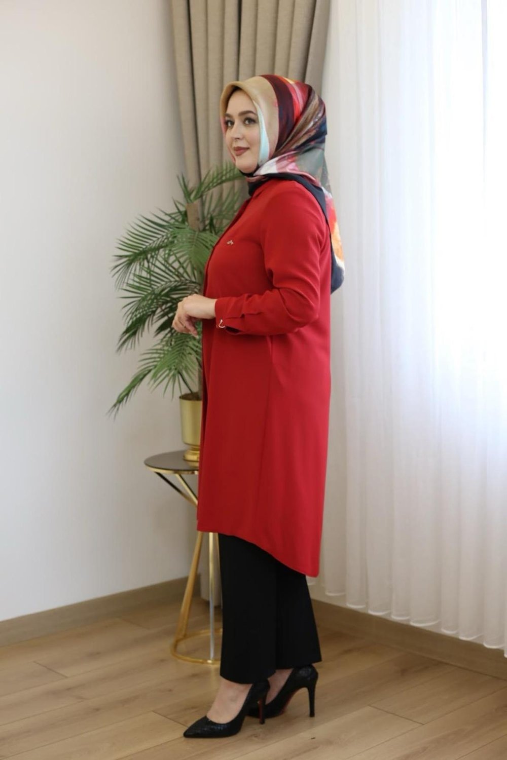 JUKI3122 KOD TEK CEPLİ TUNİK KIRMIZI