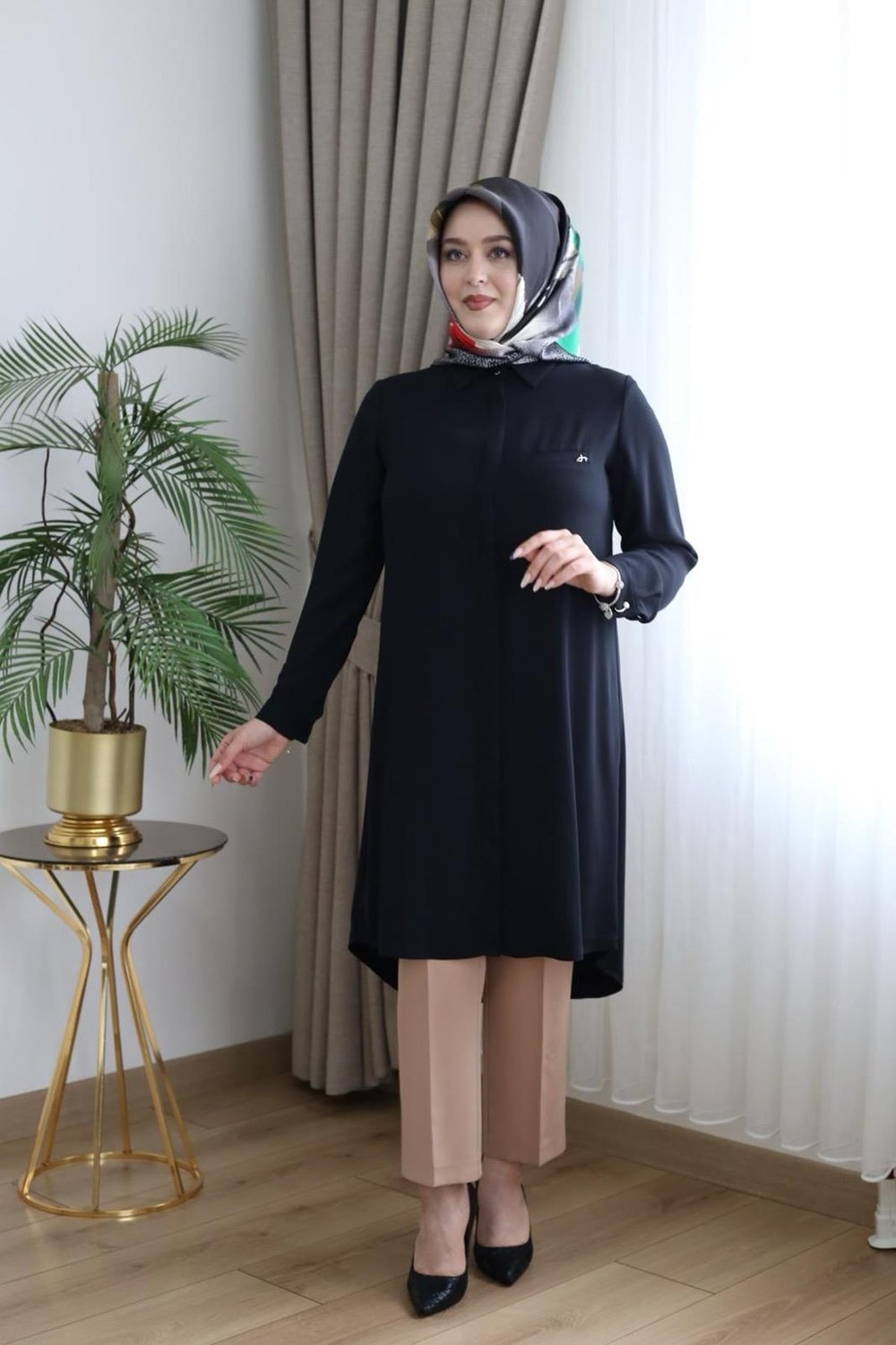 JUKI3122 KOD TEK CEPLİ TUNİK SİYAH