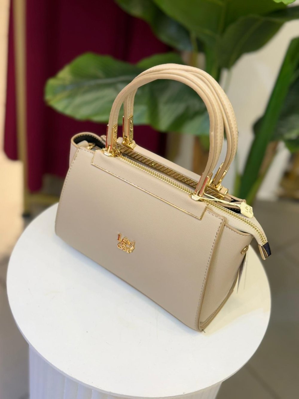 LEVİDOR METAL ŞERİT DETAYLI EL ÇANTASI 930205 VİZON