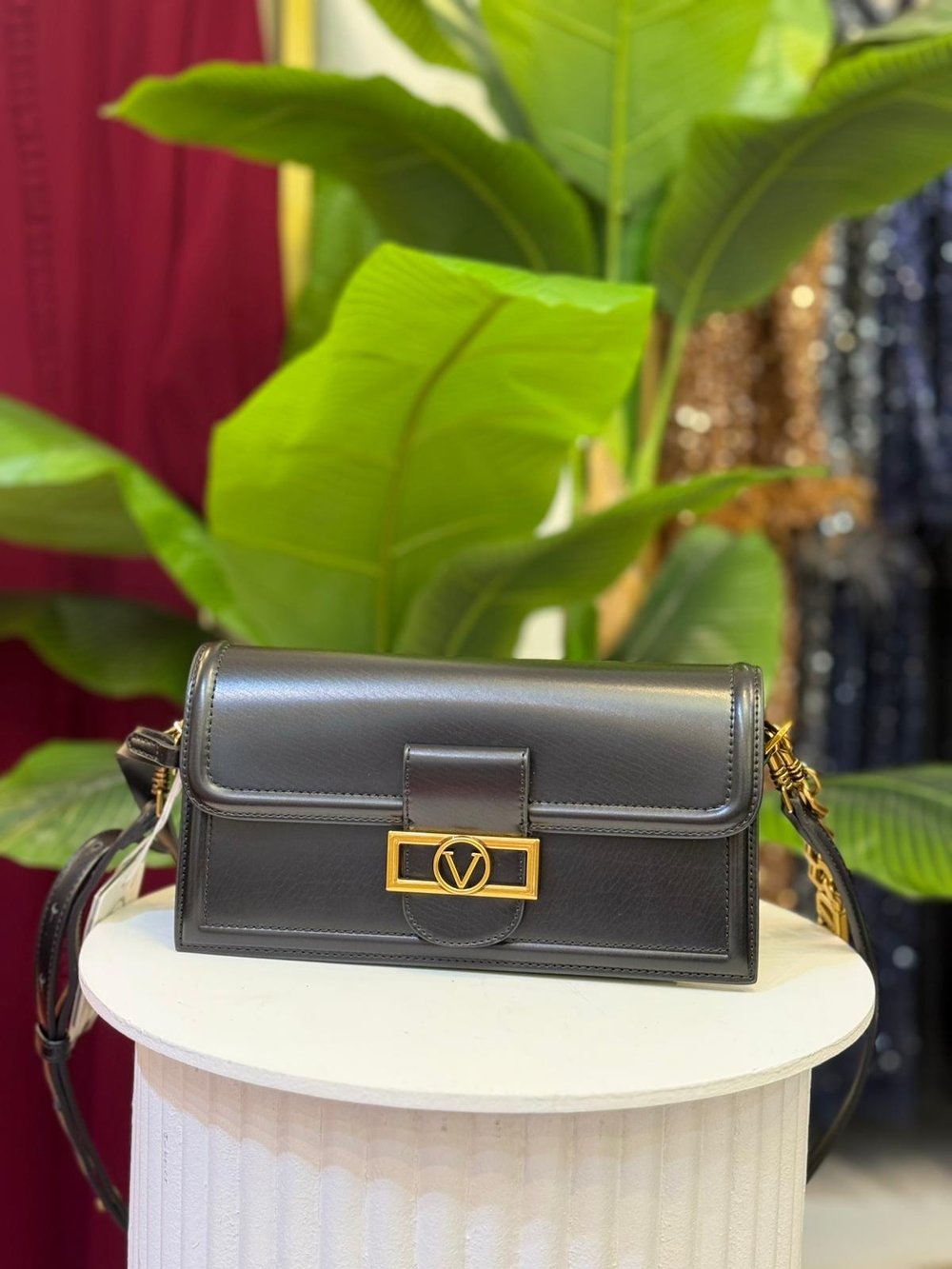 LEVİDOR SİYAH KARE KİLİT DETAYLI OMUZ ÇANTASI 930239 SİYAH