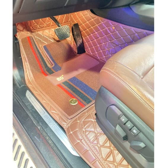 Bmw X5 2014-2018 Arası Aracına Özel 8d Çift Katmanlı Havuzlu Paspas Takımı(Kahverengi)