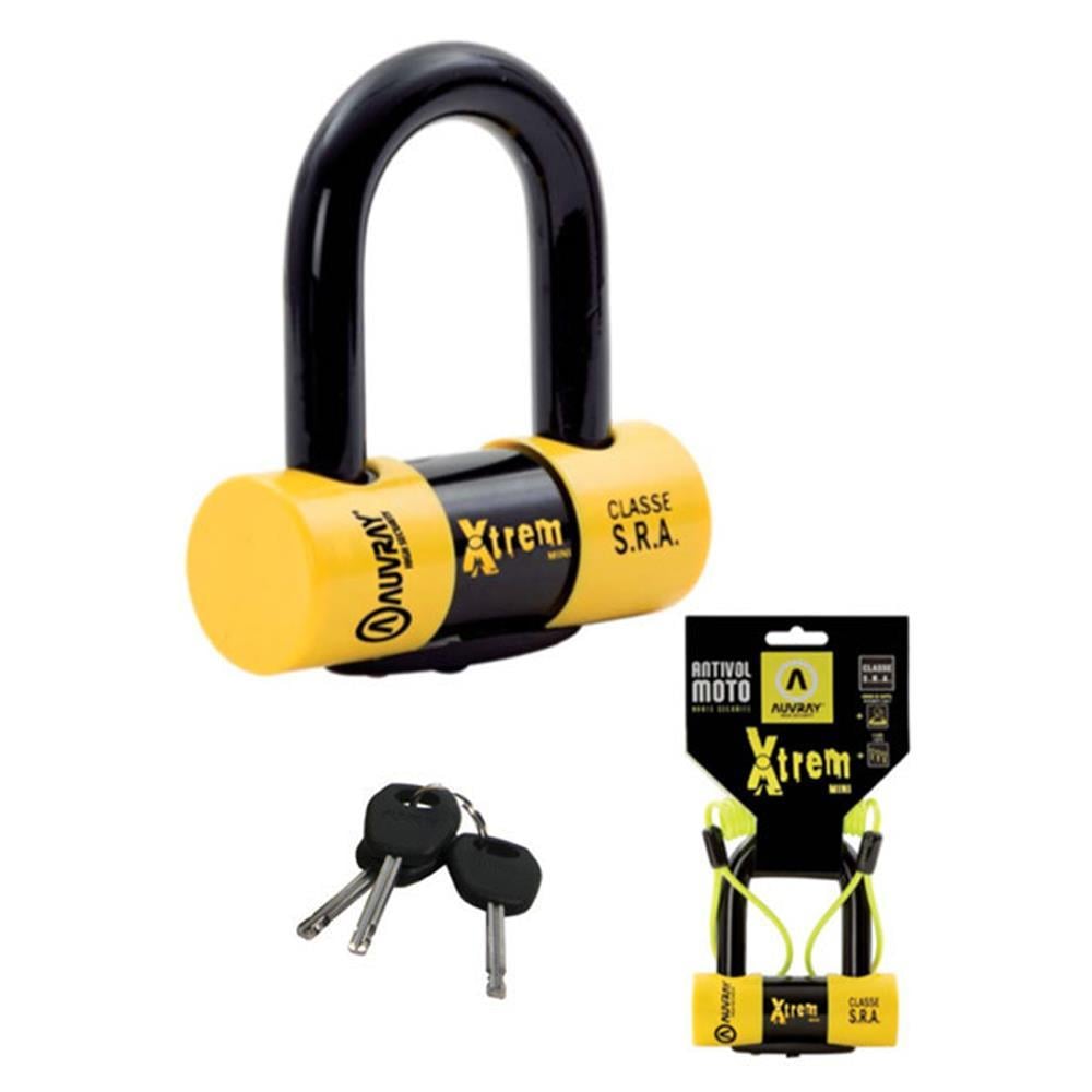Auvray Xtrem Mini U Disk Kilidi 52x65mm + Hatırlatma Kablosu