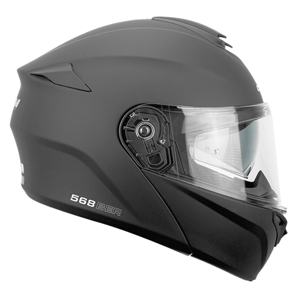 CGM 568A BER MONO ÇENE AÇILIR MOTOSİKLET KASKI SİYAH / XL