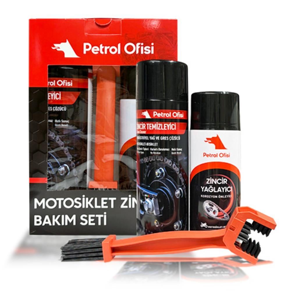 Petrol Ofisi Motosiklet Zincir Bakım Paketi Fırça Temizleyici Yağlayıcı