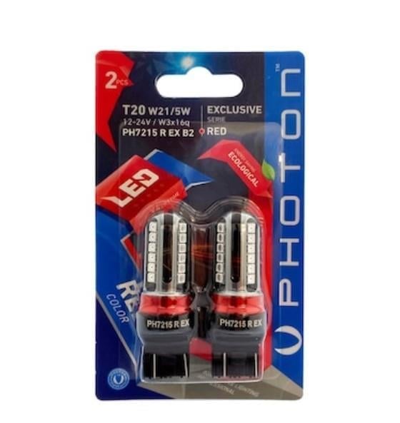 Photon P21/5W 12V RED EXCLUSIVE CANBUS LED (2Lİ BLİSTER) PH7216 R EX B2