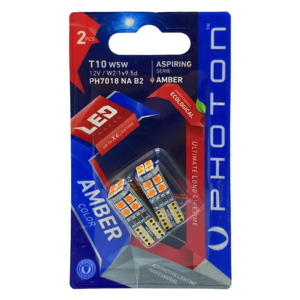 Photon T10 W5W 12V AMBER 12 LED ASPIRING SERIE (2Lİ BLİSTER) PH7018 NA B2