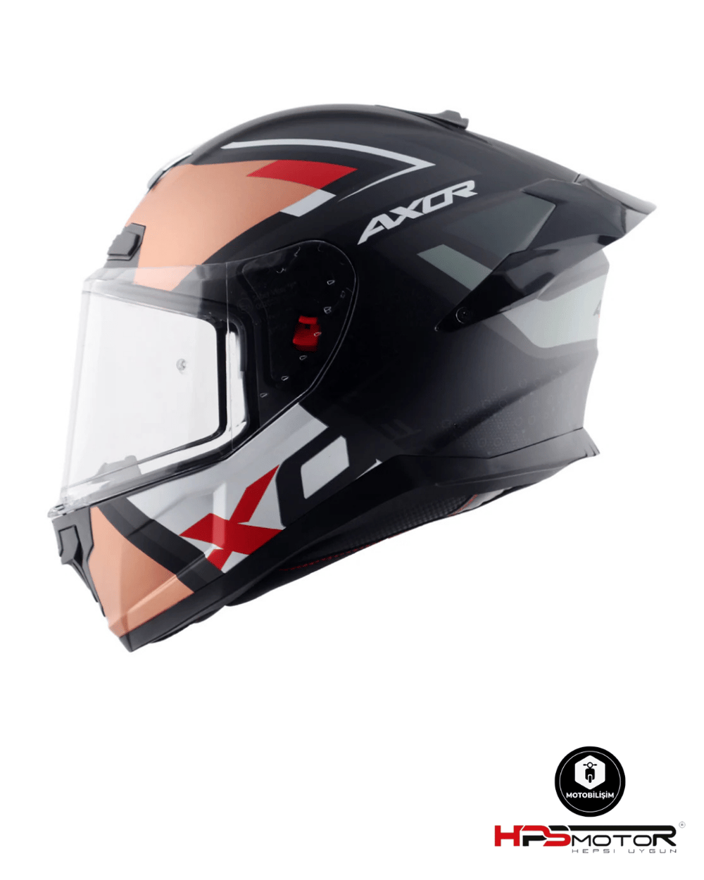 Axor Saber X Sports Siyah - Turuncu Kapalı Kask