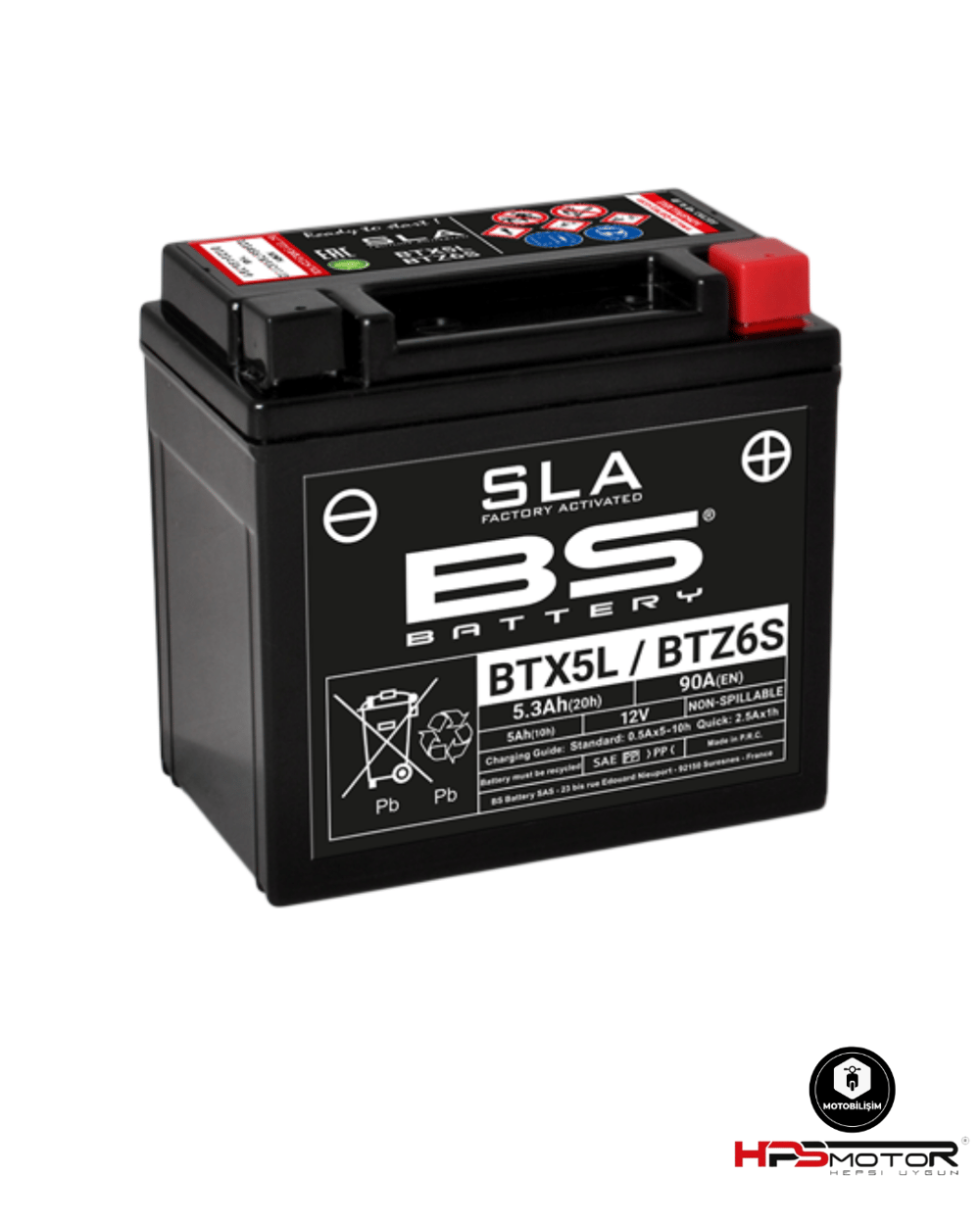 Bs Battery BTZ6S/BTX5L Sla Akü