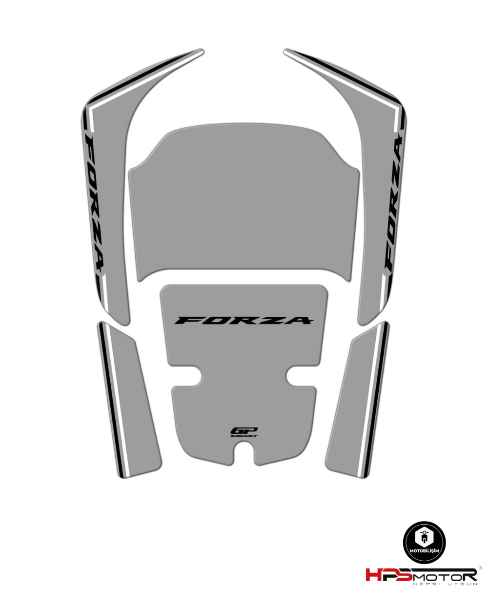 GP Kompozit Honda Forza 250 2018-2025 Uyumlu Tank Pad Nardo Gri