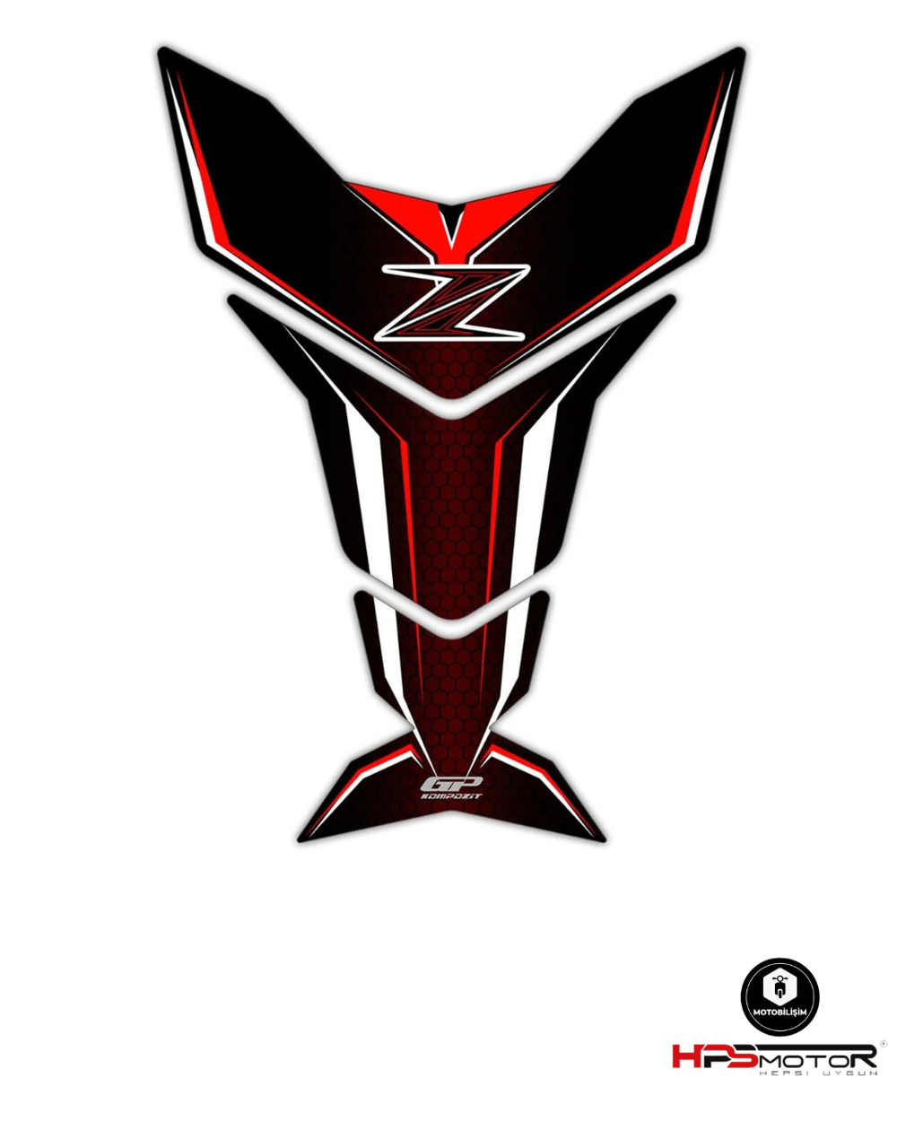 GP Kompozit Kawasaki Z Serisi 2007-2024 Uyumlu Tank Pad Bordo