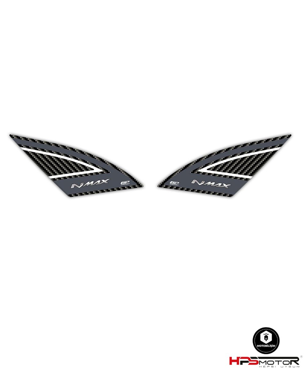 GP Kompozit Yamaha NMAX 125 / 155 2021-2024 Uyumlu Artçı Ayak Pad Gri
