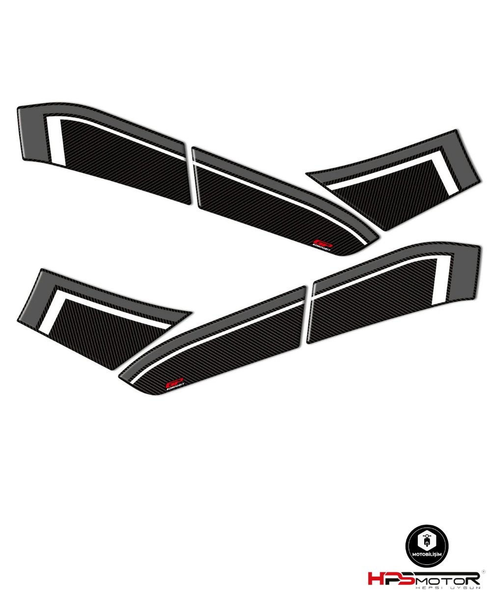 GP Kompozit Yamaha NMAX 125 / 155 2021-2024 Uyumlu Yan Pad Gri