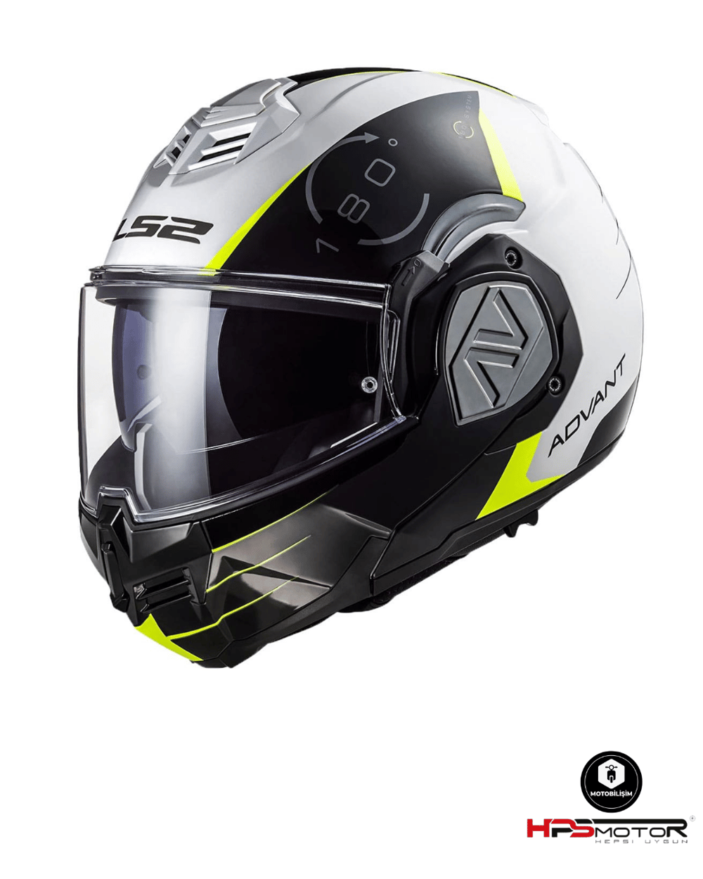 LS2 Advant Codex Çene Açılır Kask Siyah-Beyaz