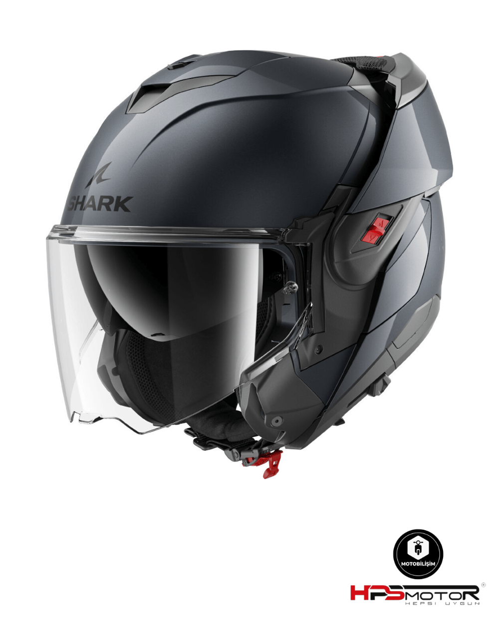 Shark Oxo Dark Shadow Mat Çene Açılır Kask B16