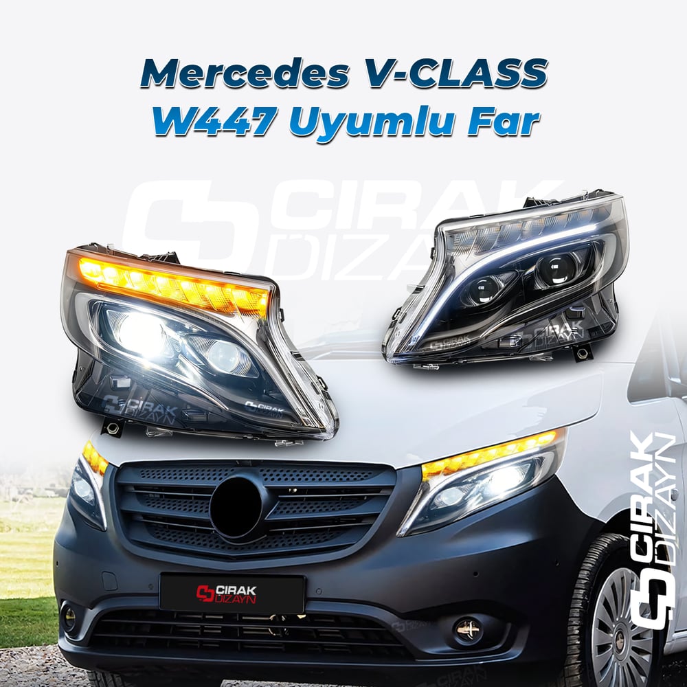 V-CLASS Uyumlu W447 Görünüm Led Far | Tek Çizgi