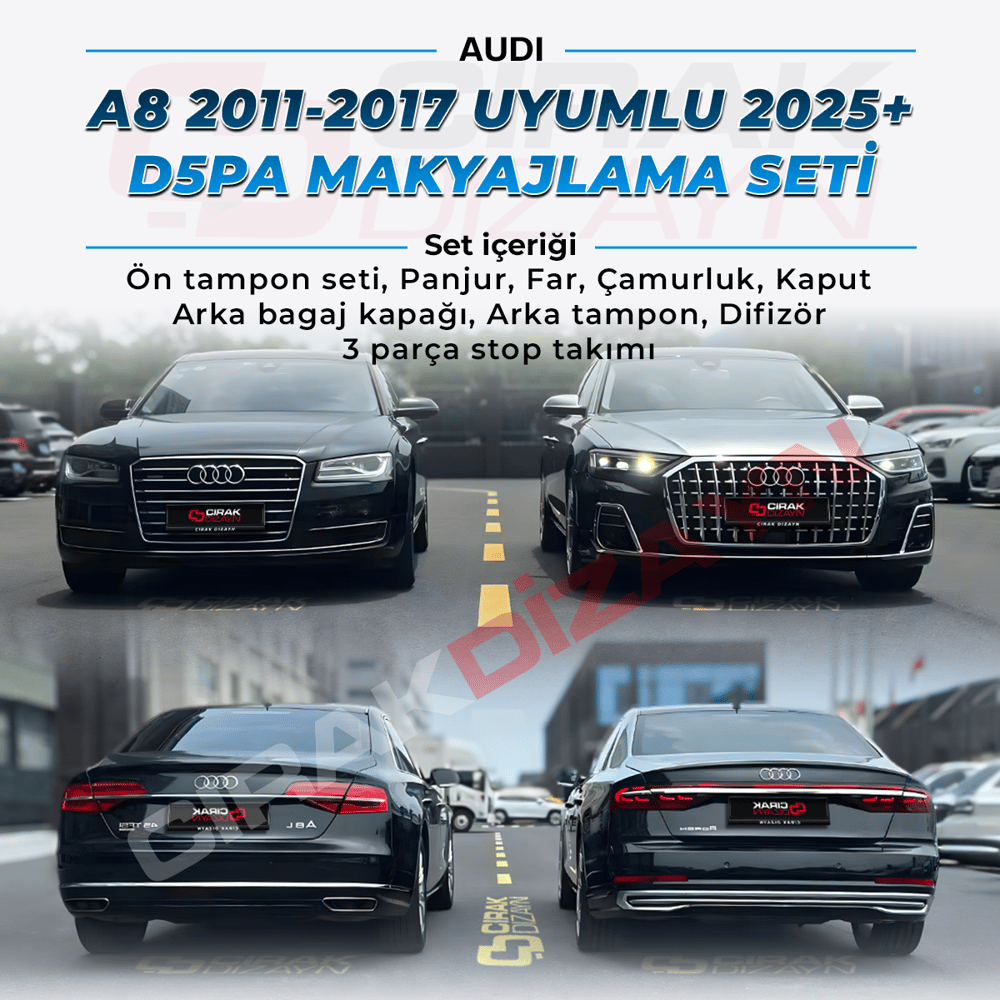 Audi A8 D4 Kasa Uyumlu 2025+ D5PA Makyajlama Seti