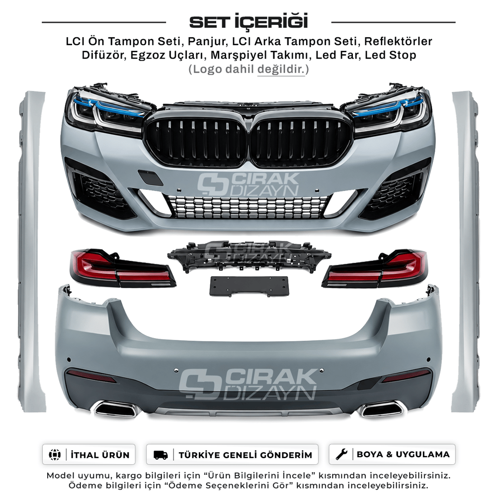 Bmw 5 Serisi G30 Uyumlu Makyajlı (LCI) M Sport Dönüşüm Seti