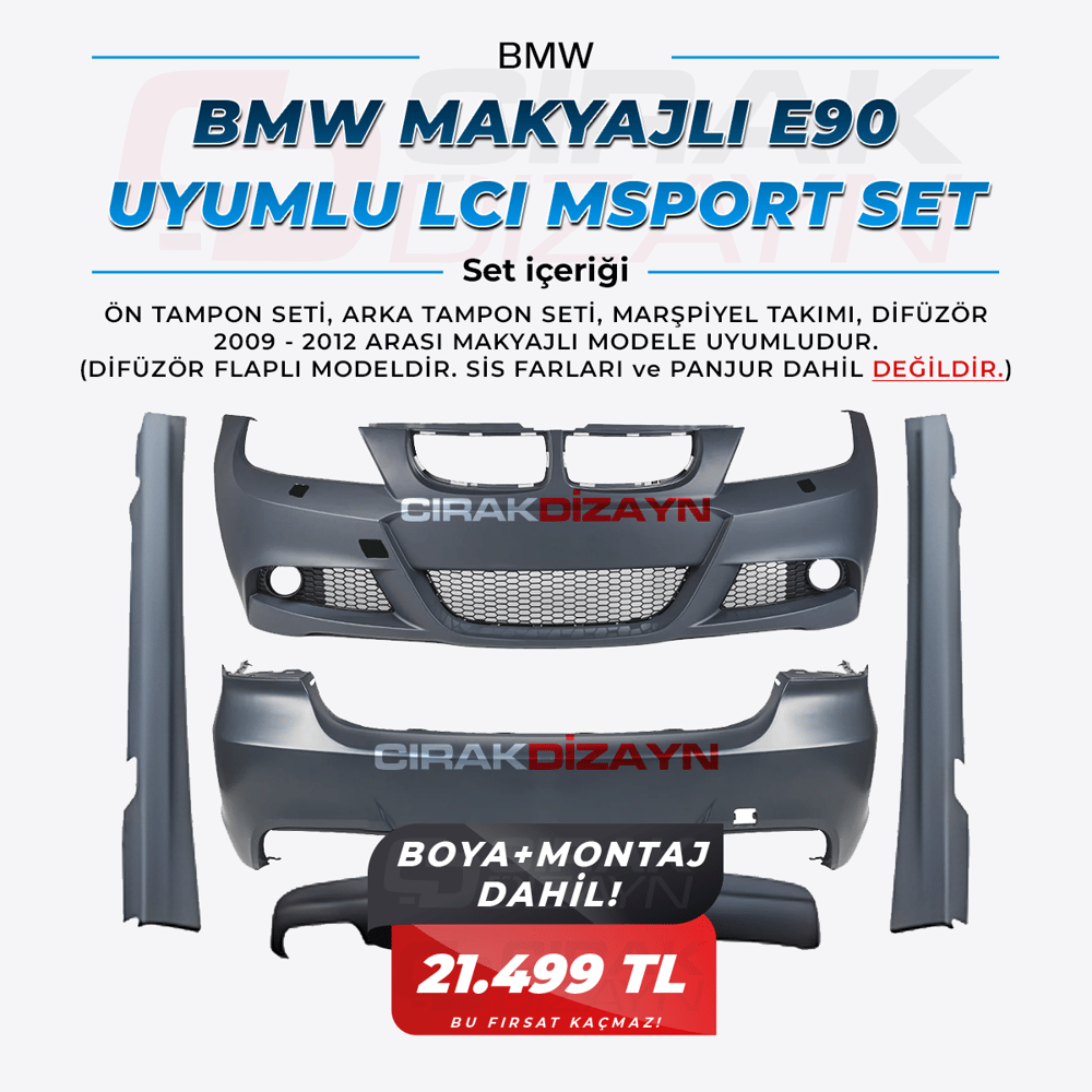 BMWBMW E90 UYUMLU LCI M SPORT SET | BOYA MONTAJ DAHİLBOYA MONTAJ DAHİL KAMPANYASI