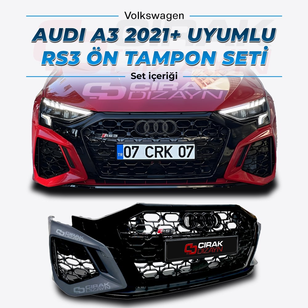 Audi A3 2021+ Uyumlu RS3 Ön Tampon 