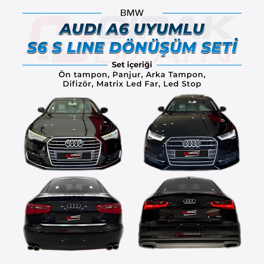 Audi A6 Uyumlu Facelift S6 S Line Bodykit Seti