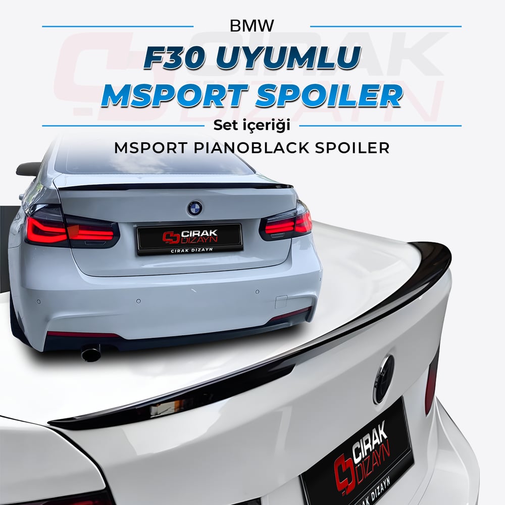 BMW F30 Uyumlu Msport Spoiler | Pianoblack boyalı