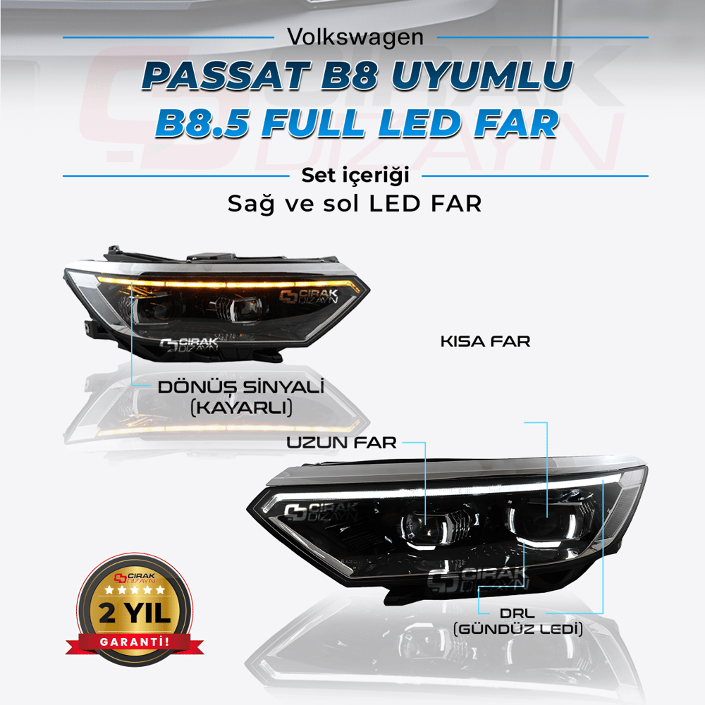 Passat B8 Uyumlu 8.5 Full Led Far
