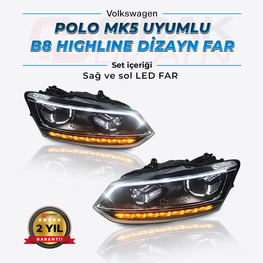 Polo Uyumlu B8 Dizayn Full Led Far