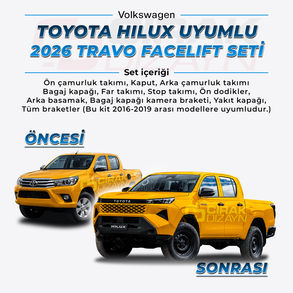 ToyotaToyota Hilux 2016- 2019 Uyumlu 2026 Travo Facelift SetiHilux