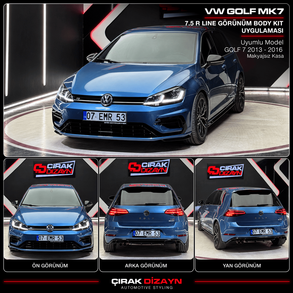 Volkswagen GOLF 7 uyumlu 7,5 R Body Kit